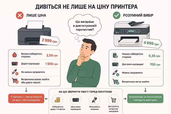 Дивіться не лише на ціну принтера